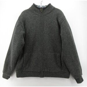 LL Bean Sweater XL Lambs Wool Jacket Sherpa Lined Cardigan Heavy Jacket